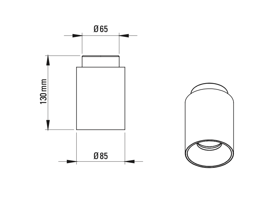 Tobo Spot, Short, White with Brass, GU10, Triac Dim, IP20