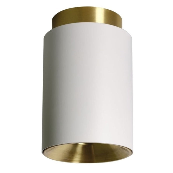 Tobo Spot, Short, White with Brass, GU10, Triac Dim, IP20