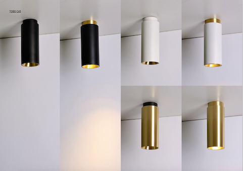 Tobo Spot, Long, Brass, GU10, Triac Dim, IP20