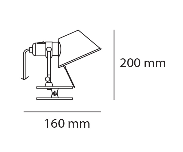 Tolomeo Wall Clamp, Aluminium, E14, IP20