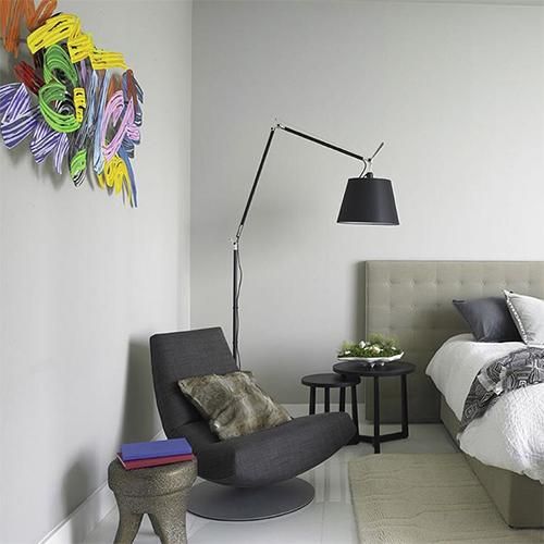 Tolomeo Floor, Mega, Black Shade, E27, IP20