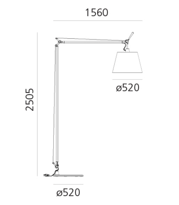 Tolomeo Floor, Maxi, Shade, E27, IP20