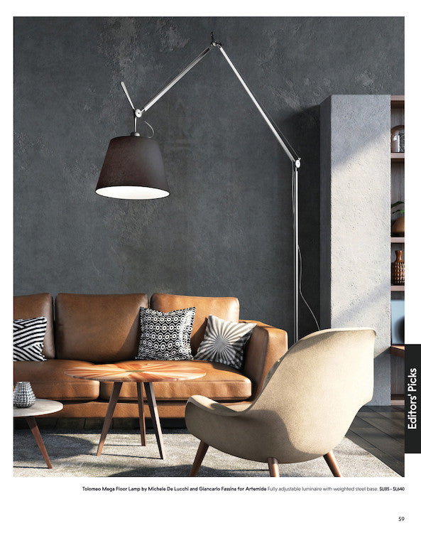 Tolomeo Floor, Mega, Black Shade, E27, IP20