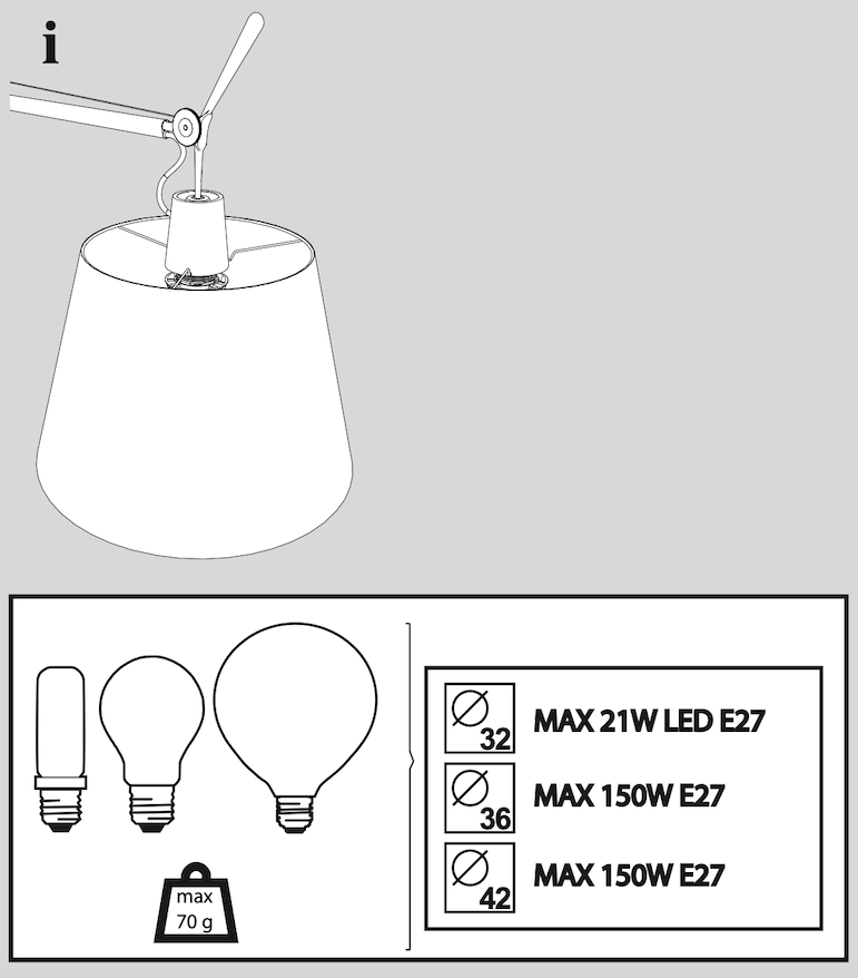 Tolomeo Floor, Mega, Black Shade, E27, IP20