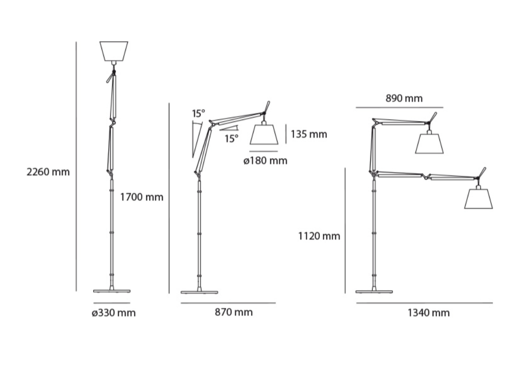 Tolomeo Floor, Shade, E27, IP20