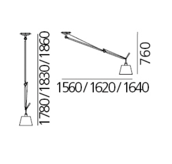 Tolomeo Pendant, Single, Shade, E27, IP20