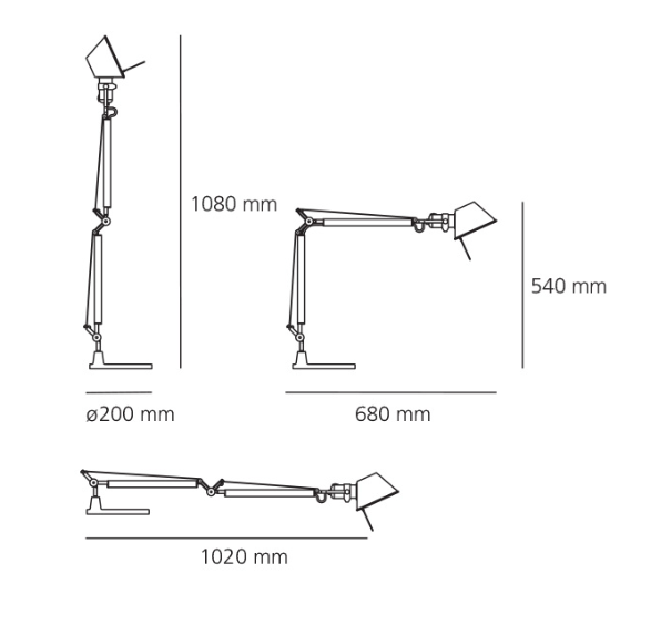 Tolomeo Table, Aluminium, E27, IP20