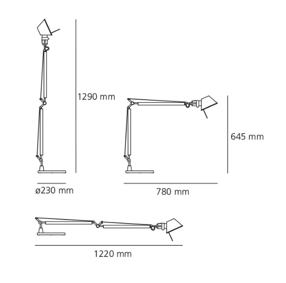 Tolomeo Table, Black, E27, IP20