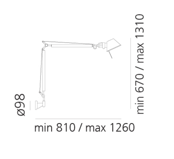 Tolomeo Wall, Aluminium, E27, IP20