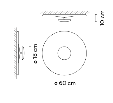 Top Ceiling or Wall, 60 cm ø, Soft Pink, Dimmable, IP20