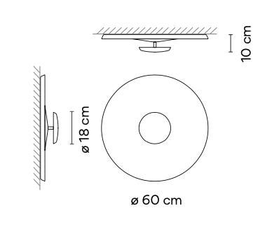 Top Ceiling or Wall, 60 cm ø, Soft Green, Dimmable, IP20