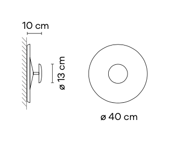 Top Wall, 40 cm ø, Soft Blue, Dimmable, IP20