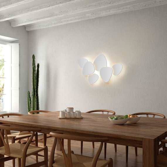 Tria Wall, Triple, White and Oak, LED, 44W, Triac Dim, IP20