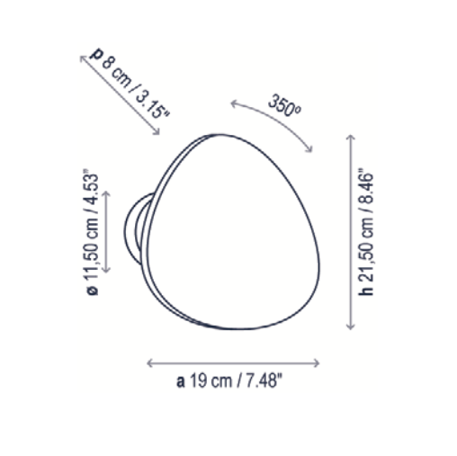 Tria Wall, Single, 19, White, LED, 8W, Triac Dim, IP20