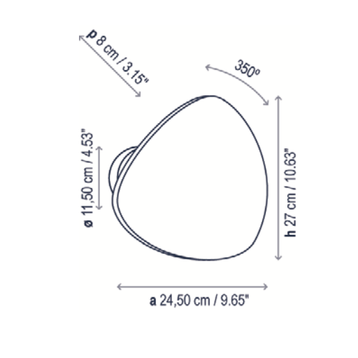 Tria Wall, Single, 24.5, White, LED, 16W, Triac Dim, IP20