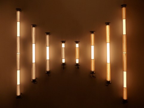 Tube 360 Pendant, Vertical, 162 cm, White with Gold, LED, Triac Dim, IP65