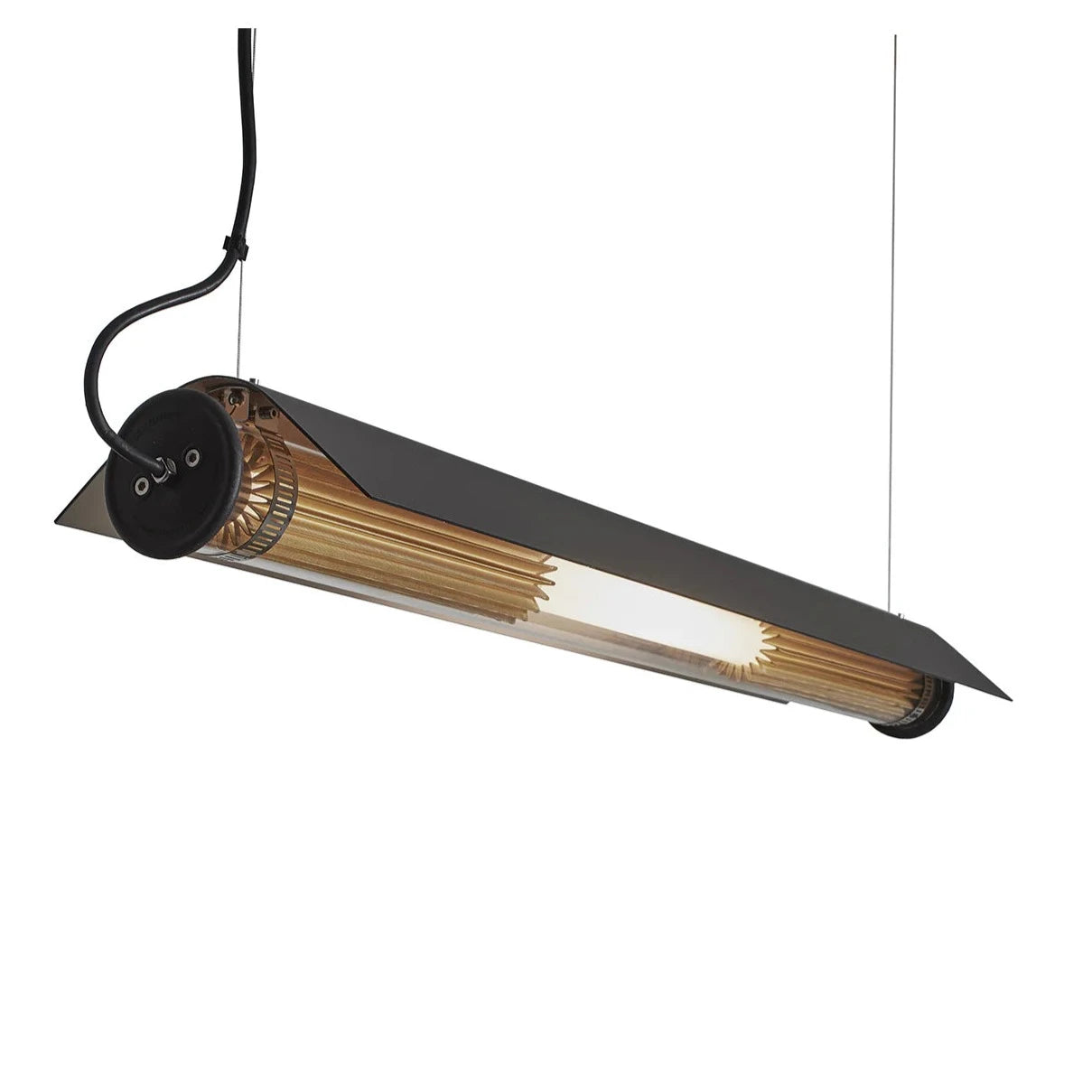 Tube 360 Pendant, Horizontal with Cover, 102 cm, White with Gold, LED, Triac Dim, IP65