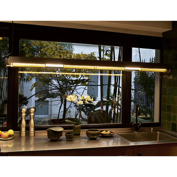 Tube 360 Pendant, Horizontal with Cover, 102 cm, White with Silver, LED, Triac Dim, IP65