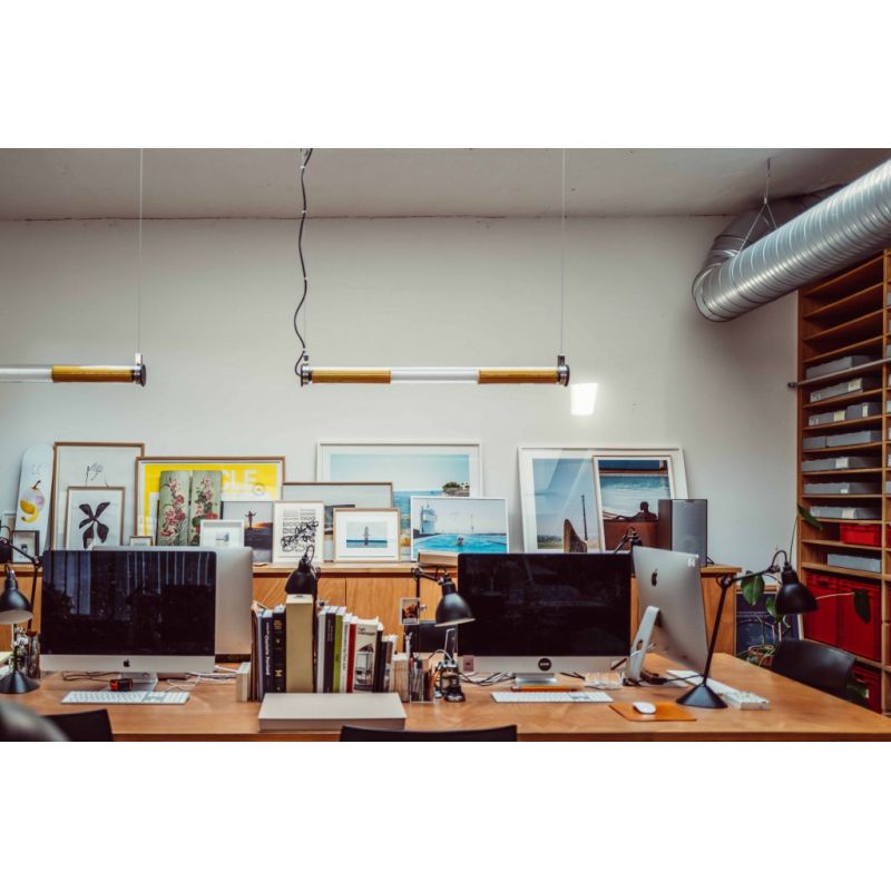 Tube 360 Pendant, Horizontal, 72 cm, White with Silver, LED, Triac Dim, IP65