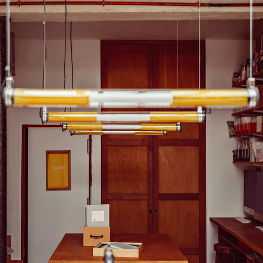 Tube 360 Pendant, Horizontal, 42 cm, White with Gold, LED, Triac Dim, IP65
