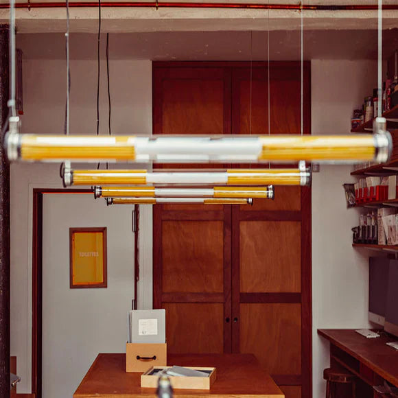 Tube 360 Pendant, Horizontal, 162 cm, White with Silver, LED, Triac Dim, IP65