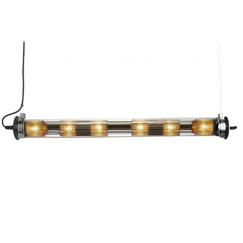 Tube Bulb Pendant, Linear Horizontal, 132 cm, Mesh, E27, IP64