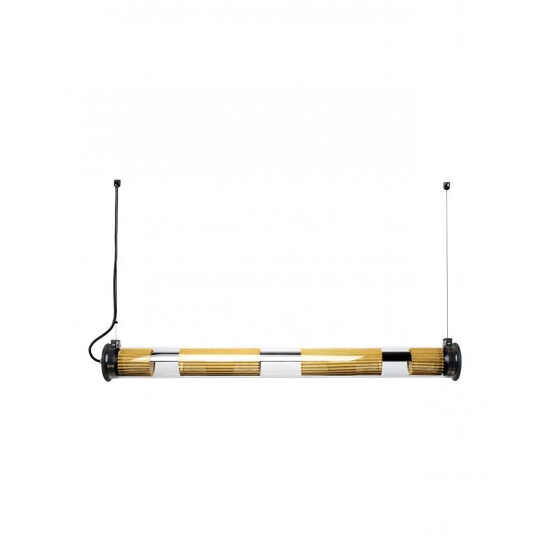 Tube Bulb Pendant, Linear Horizontal, 132 cm, Mesh, E27, IP20