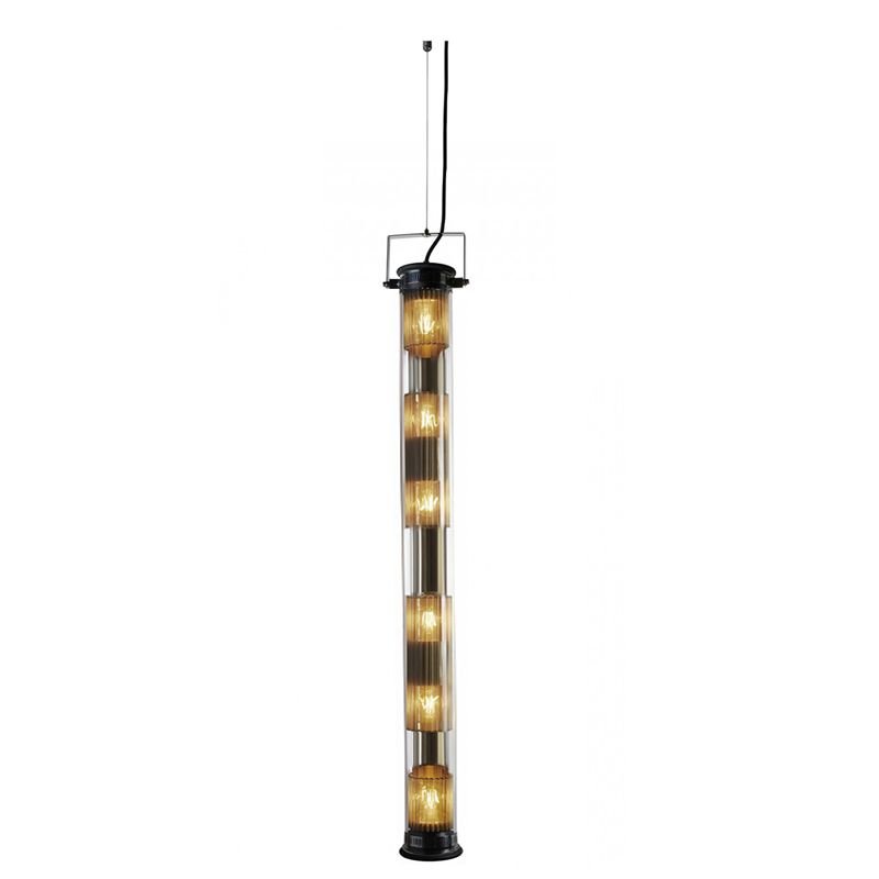 Tube Bulb Pendant, Linear Vertical, 132 cm, Mesh, E27, IP20