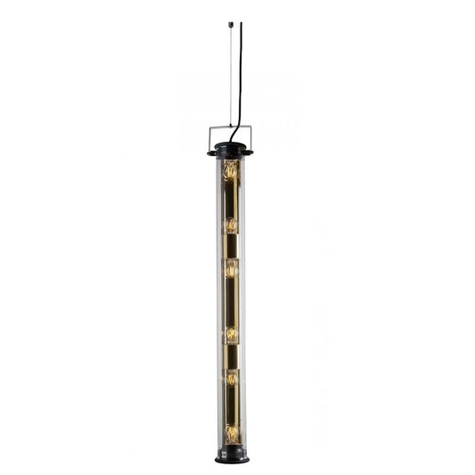 Tube Bulb Pendant, Linear Vertical, 132 cm, Gold Reflector No Mesh, E27, IP64
