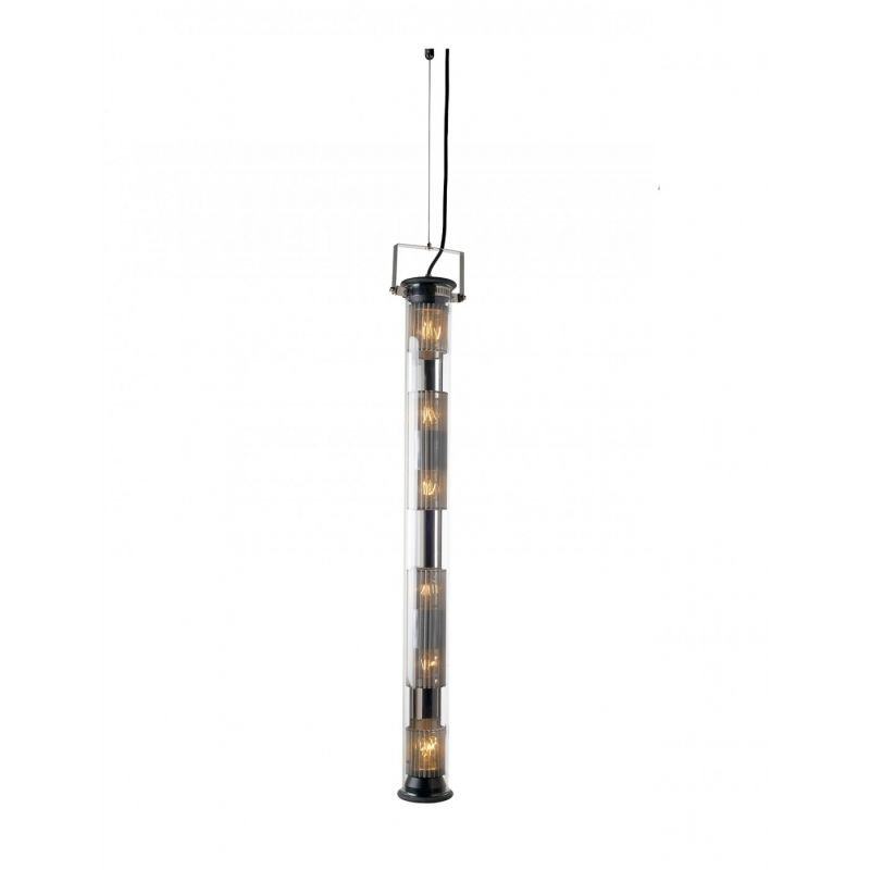 Tube Bulb Pendant, Linear Vertical, 132 cm, Mesh, E27, IP20