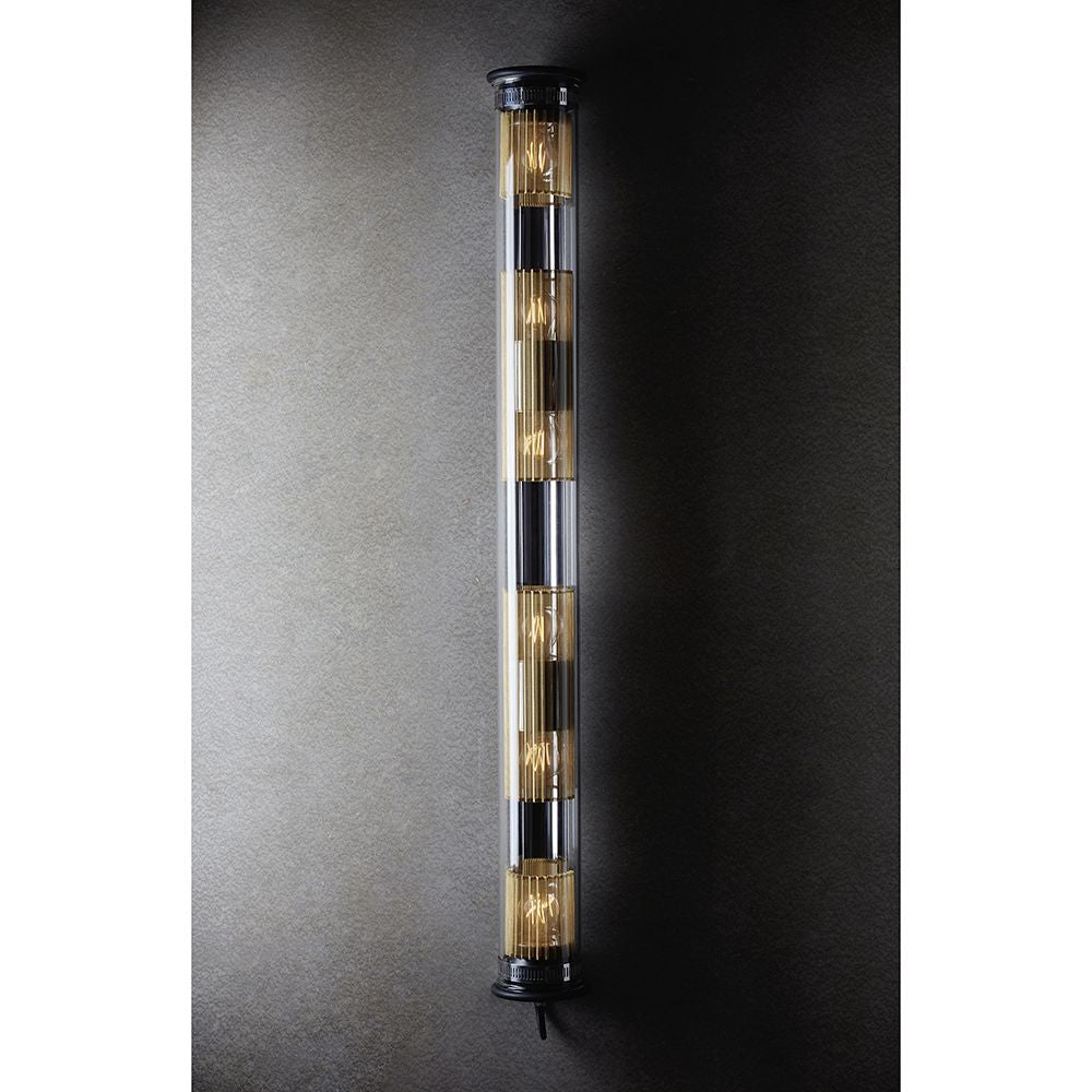 Tube Bulb Pendant, Linear Vertical, 132 cm, Gold Reflector No Mesh, E27, IP20