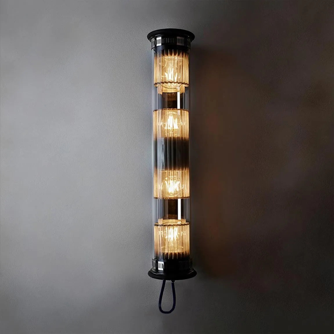 Tube Bulb Pendant, Linear Vertical, 72 cm, Silver Reflector No Mesh, E27, IP20