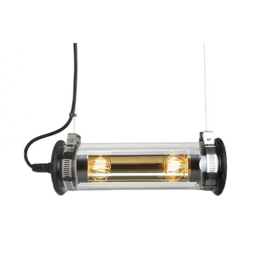 Tube Bulb Pendant, Linear Horizontal, 37 cm, Gold Reflector No Mesh, E14, IP64