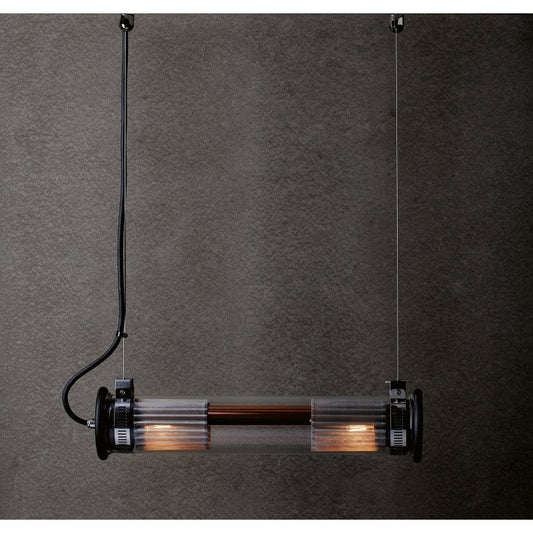 Tube Bulb Pendant, Linear Horizontal, 52 cm, Mesh, E14, IP64