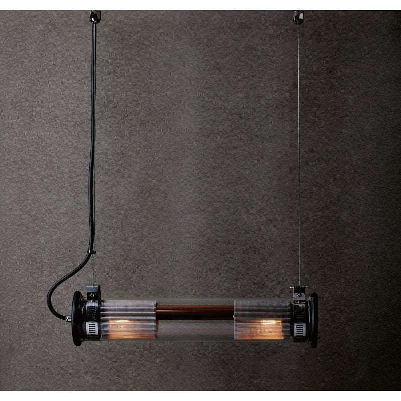Tube Bulb Pendant, Linear Horizontal, 72 cm, Silver Reflector No Mesh, E27, IP20