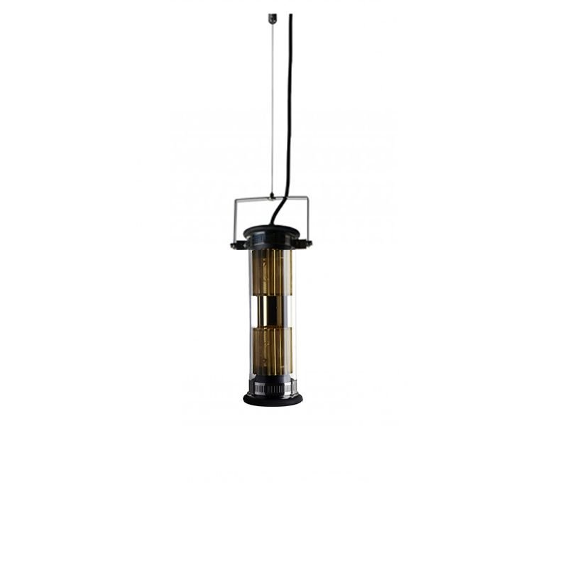 Tube Bulb Pendant, Linear Vertical, 37 cm, Mesh, E14, IP20