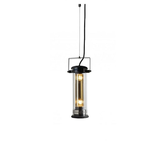 Tube Bulb Pendant, Linear Vertical, 37 cm, Gold Reflector No Mesh, E14, IP64