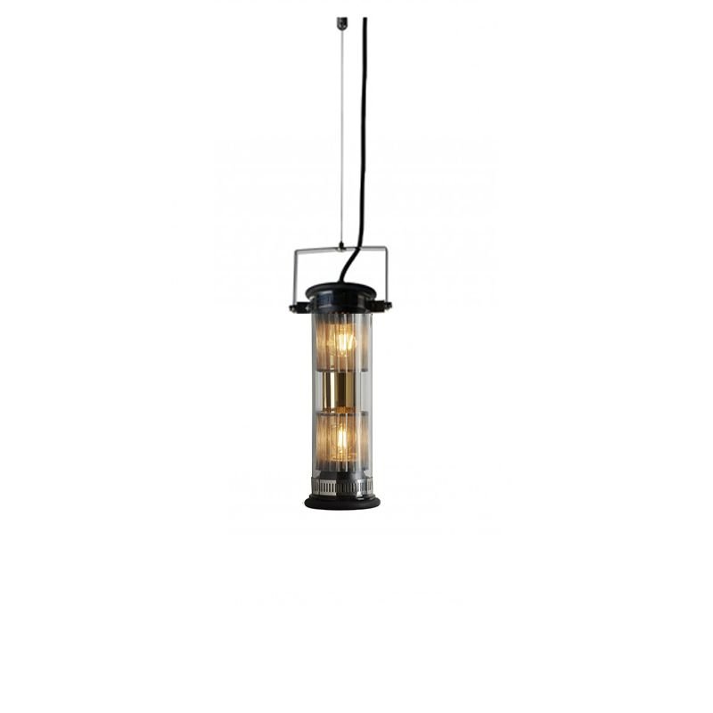 Tube Bulb Pendant, Linear Vertical, 37 cm, Mesh, E14, IP20