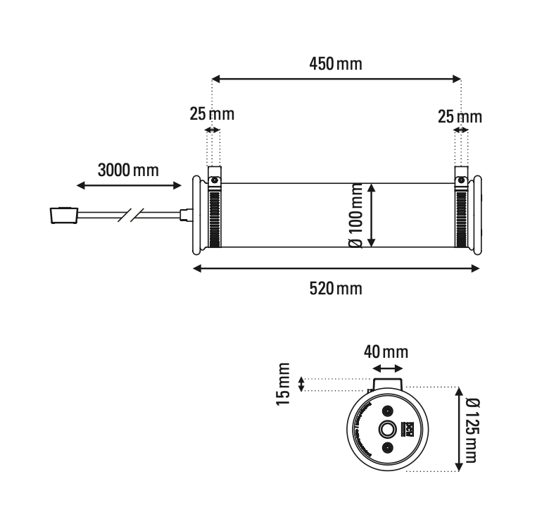 Tube Bulb Pendant, Linear Vertical, 52 cm, Mesh, E14, IP20