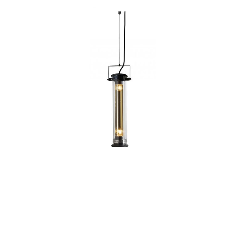 Tube Bulb Pendant, Linear Vertical, 52 cm, Gold Reflector No Mesh, E14, IP20