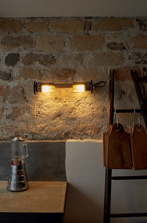 Tube Bulb Pendant, Linear Horizontal, 72 cm, Mesh, E27, IP20