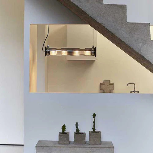 Tube Bulb Pendant, Linear Horizontal, 52 cm, Gold Reflector No Mesh, E14, IP20