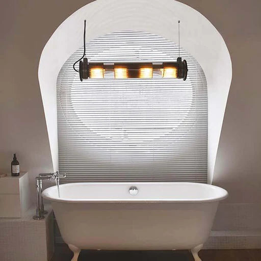 Tube Bulb Pendant, Linear Horizontal, 72 cm, Mesh, E27, IP64