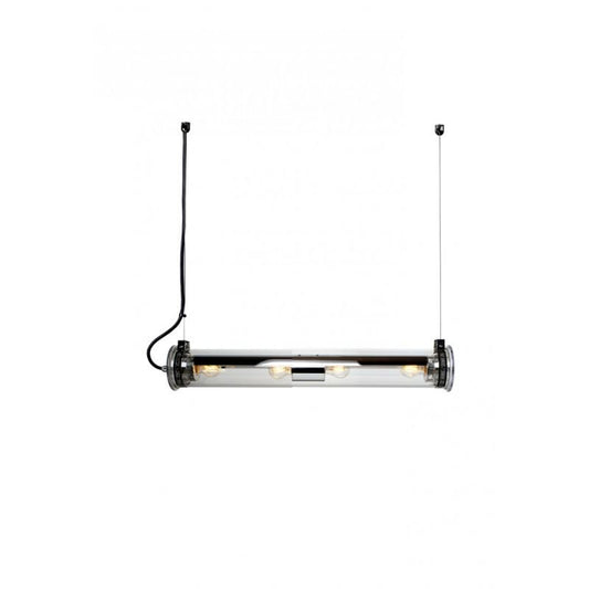 Tube Bulb Pendant, Linear Horizontal, 72 cm, Silver Reflector No Mesh, E27, IP20