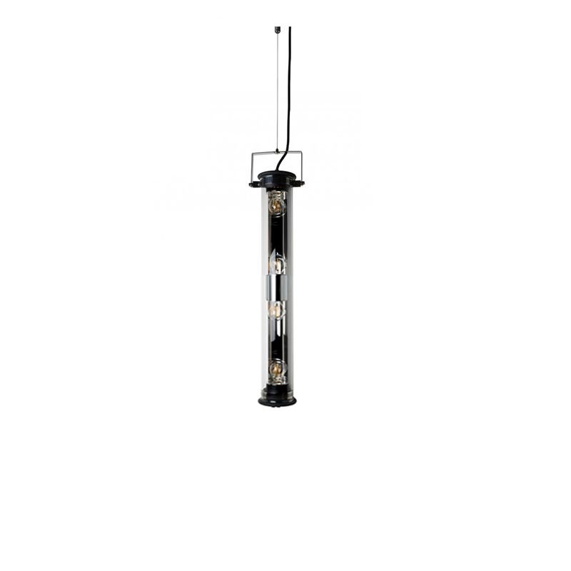 Tube Bulb Pendant, Linear Vertical, 72 cm, Silver Reflector No Mesh, E27, IP20