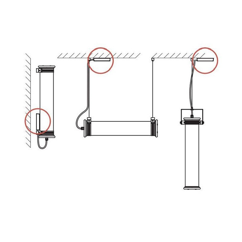 Tube 360 Pendant, Vertical, 72 cm, White with Silver, LED, Triac Dim, IP65