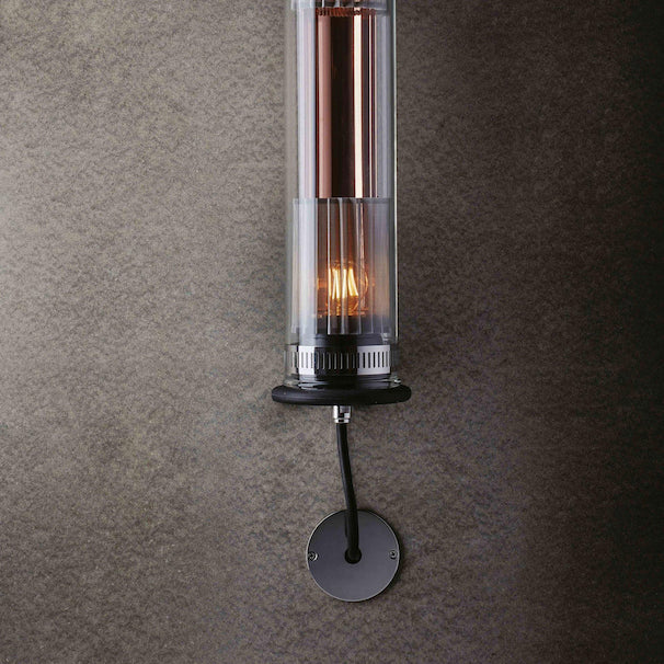 Tube Bulb Pendant, Linear Vertical, 37 cm, Mesh, E14, IP20