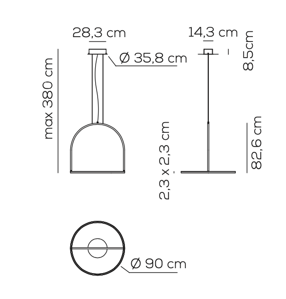 U-Light Pendant Rust, LED, 1-10v or Casambi Dim, IP20