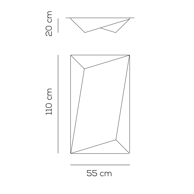 Ukiyo Rectangle Ceiling or Wall, E27, IP20