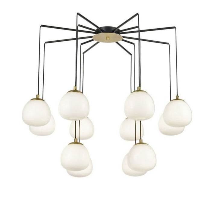 Vermeer Pendant, Cluster, White Glass, G9, IP20